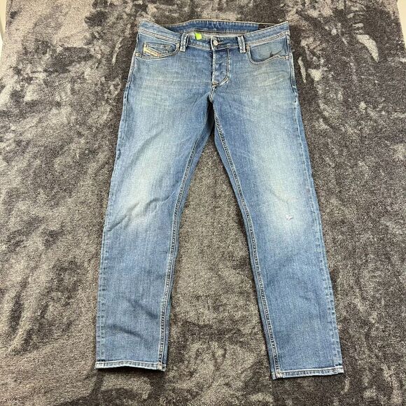 Diesel Larkee-Beex Light Blue Denim Jeans Tapered Men's 33(35X29 Button Fly - Picture 1 of 15